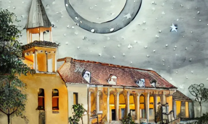 františkánský klášter ve Voticích – noc