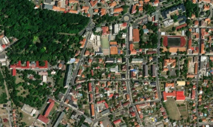 Fuchsova vila (Žatec) – letecký pohled