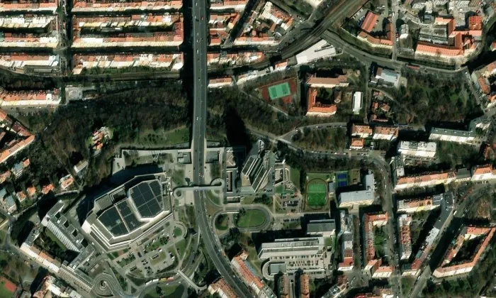 Grand Hotel Prague Towers – letecký pohled