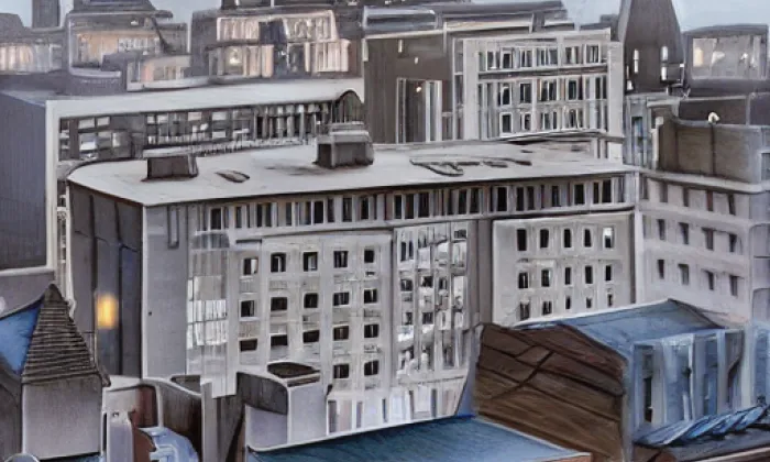 grandhotel a okresní dům v Pardubicích – noc