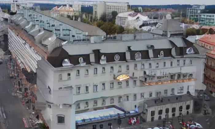 grandhotel a okresní dům v Pardubicích – zima