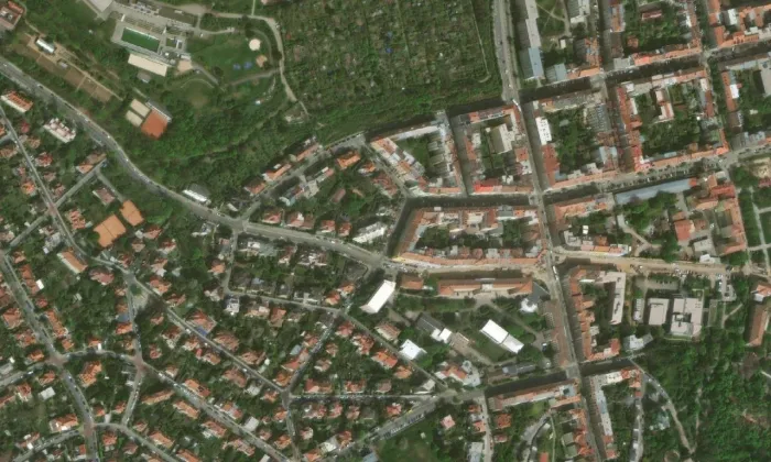 Gutmannova vila – letecký pohled