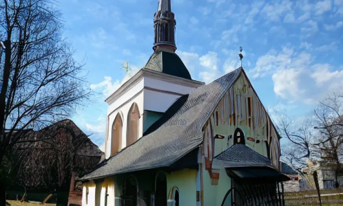 Hřbitovní kaple (Dolní Poustevna) – akvarel