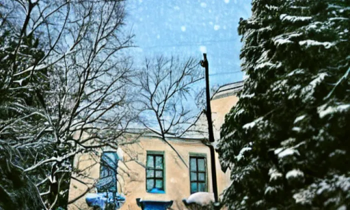 hřbitovní kostel Nejsvětější Trojice – winter