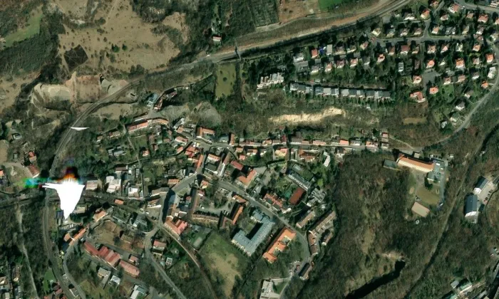 Hansfalkovský dvůr – letecký pohled