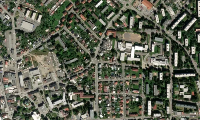 Hartmanova vila – letecký pohled