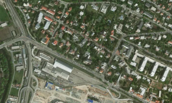 Hechtova vila – letecký pohled