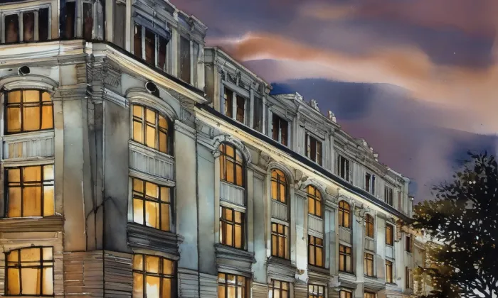Hermitage Hotel Prague – akvarel