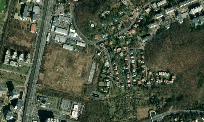 Hořanovského vila – letecký pohled