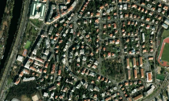 Hoffmannova vila – letecký pohled