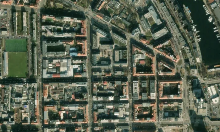 Holešovický pivovar – letecký pohled