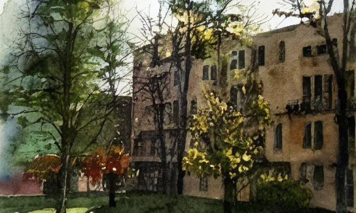 Horní Dlouhá Loučka – akvarel