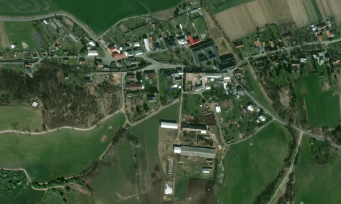 Hospic – letecký pohled
