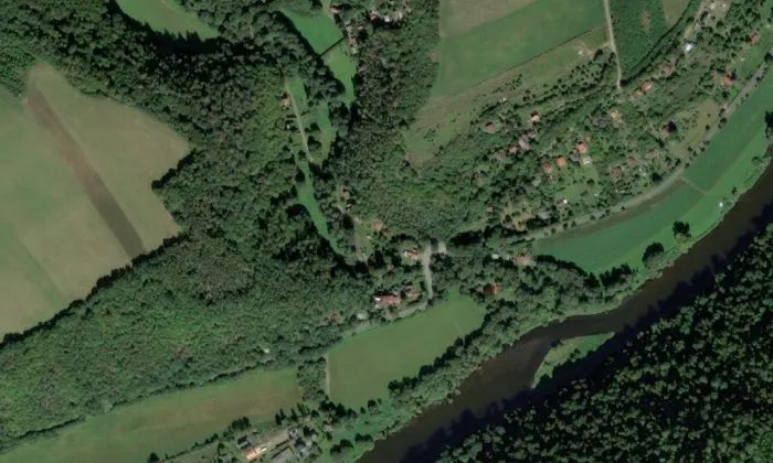 hospoda U rozvědčíka – letecký pohled