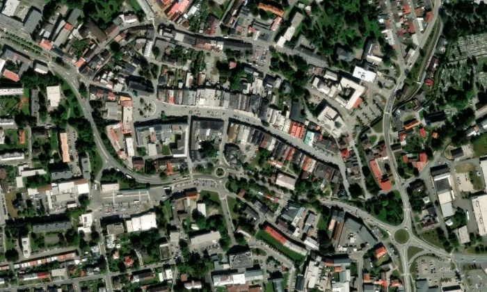 Hotel Městský dvůr (Svitavy) – letecký pohled
