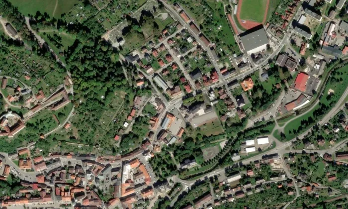 Hotel Zlatá hvězda – letecký pohled