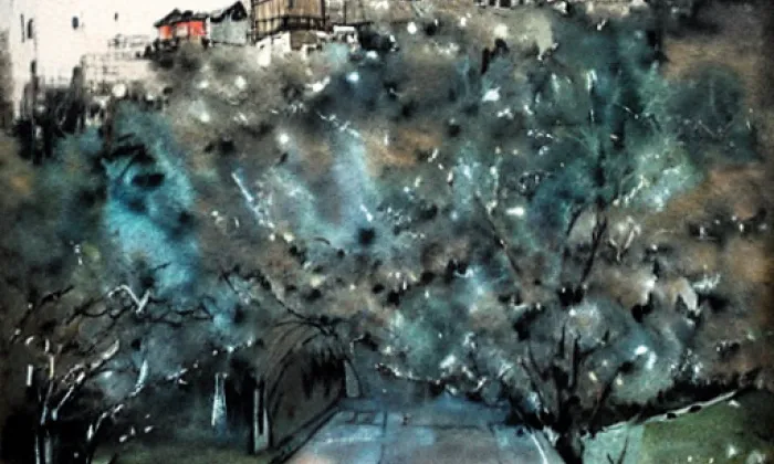 hrad Bítov – akvarel