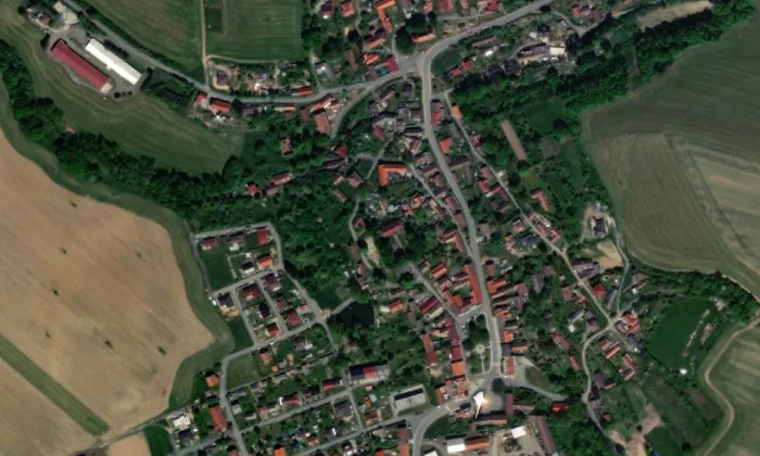 hrad Křivsoudov – letecký pohled