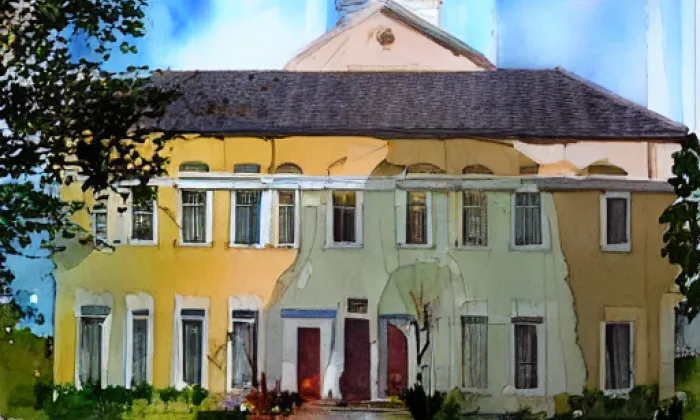 hrad Malenovice – akvarel
