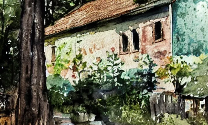 Hrad na Radči – akvarel