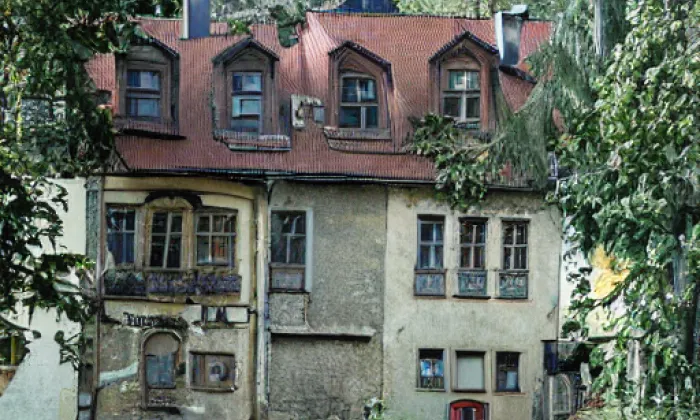 hrad Skuhrov – akvarel
