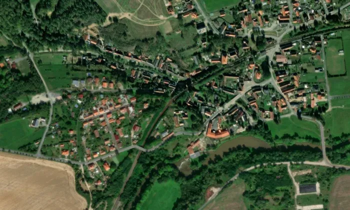 Hradec u Stoda – letecký pohled