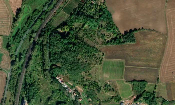 Hradiště Klučov – Na Ptáčku – letecký pohled