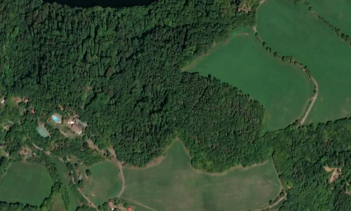 Hrazany – letecký pohled
