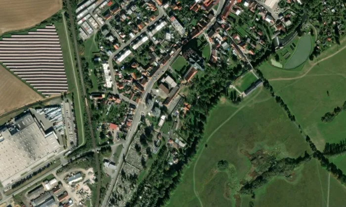 Hrobka Josefa Hlávky – letecký pohled