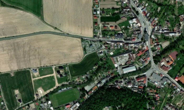 Hrobka Kinských – letecký pohled