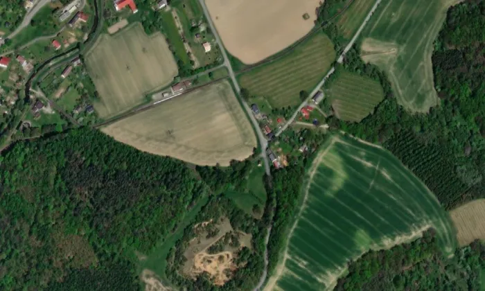 Hrobka rodiny Gebauerových – letecký pohled