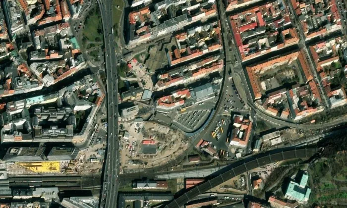 Hudební divadlo Karlín – letecký pohled