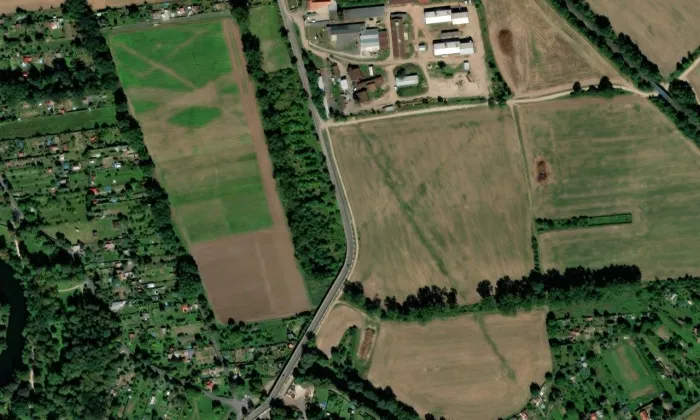 inundační most v Lounech – letecký pohled