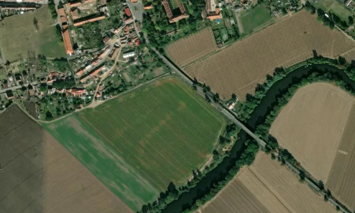 inundační most v Postoloprtech – letecký pohled
