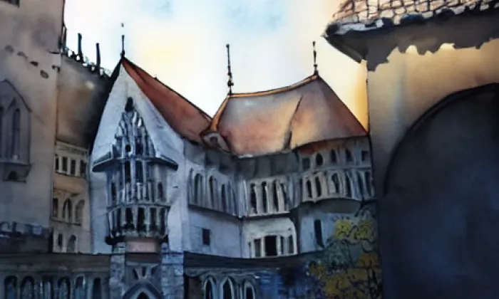 Ivančice (hrad) – akvarel