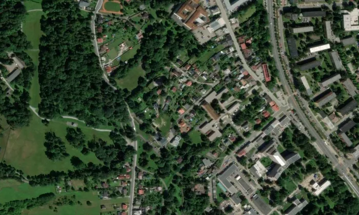 Janečkův mlýn – letecký pohled
