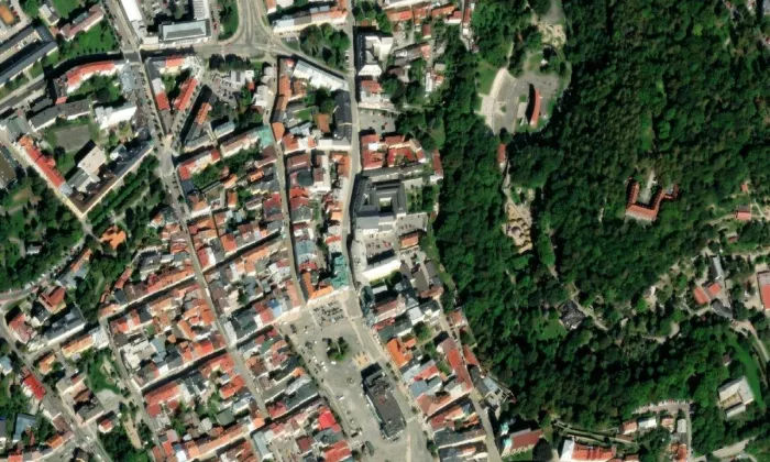 jezuitská kolej v Jihlavě – letecký pohled