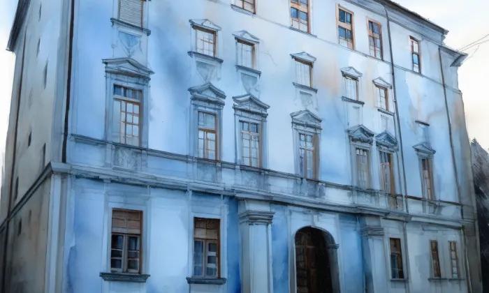 Jezuitský seminář v Olomouci – akvarel
