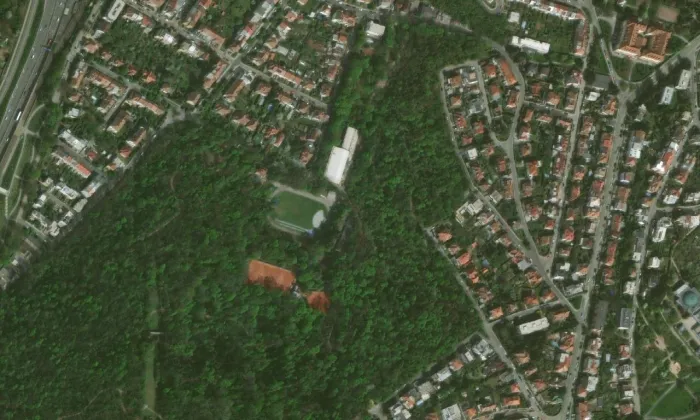 Jurkovičova vila – letecký pohled