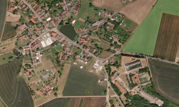 Kříž ve Vinarech – letecký pohled