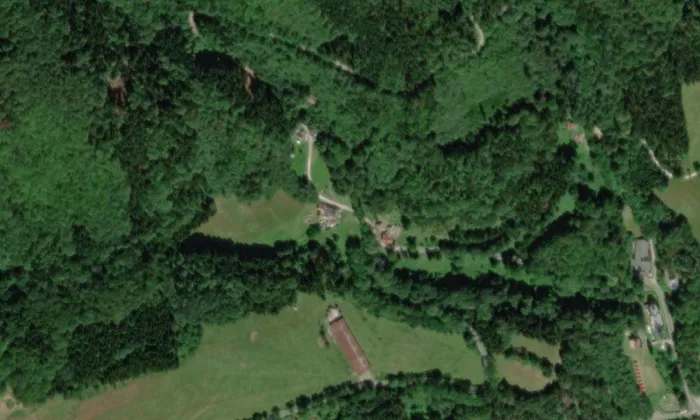Křížová cesta (Travná) – letecký pohled