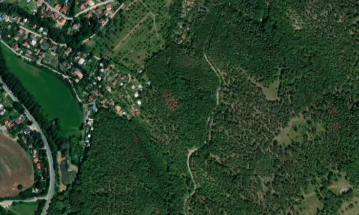 Křížová cesta Chudčice – letecký pohled