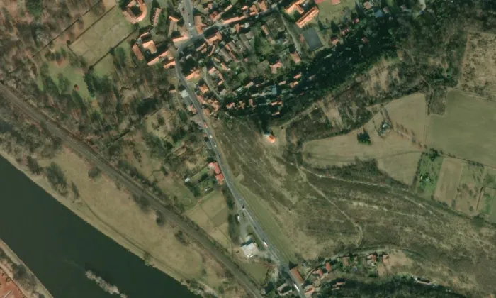 Křížová cesta Liběchov – letecký pohled