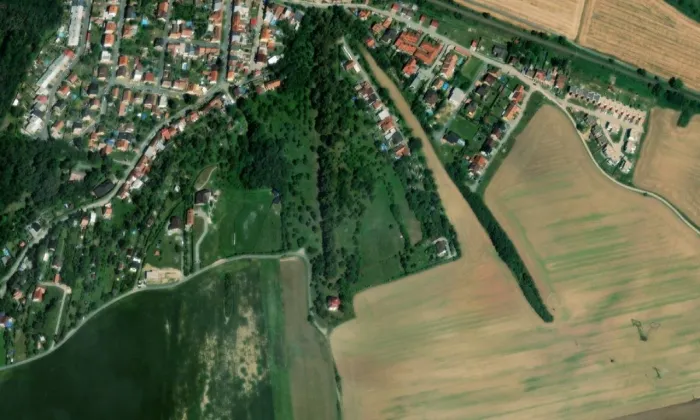 Křížová cesta u Rosic – letecký pohled