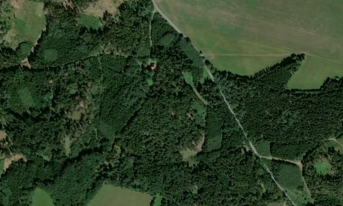 křížová cesta v Pocinovicích – letecký pohled