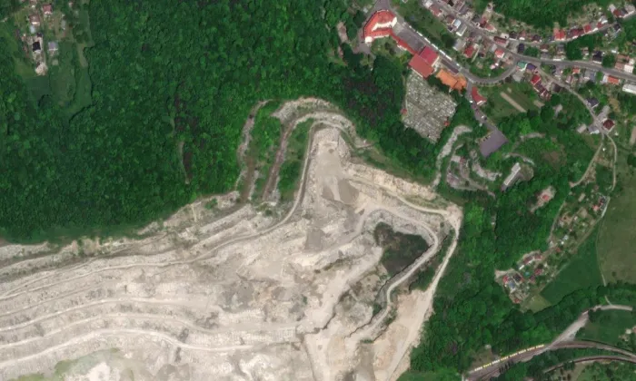 Křížová cesta z Nového Jičína do Štramberka – letecký pohled