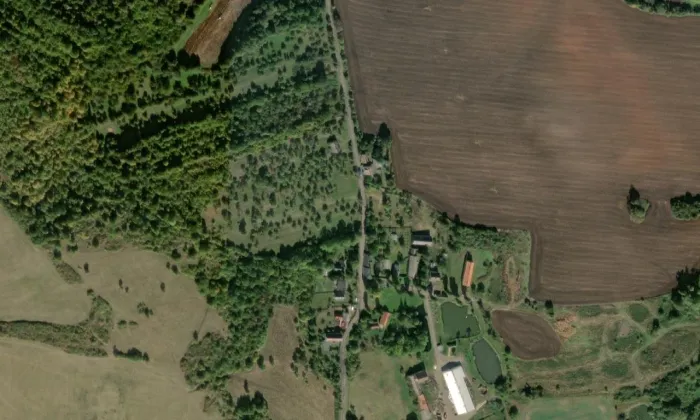 Křížový kámen – letecký pohled