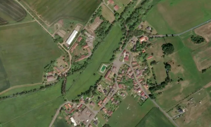 Křenice – letecký pohled