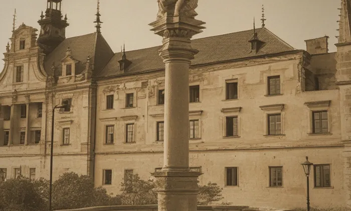 Kašna se sochou svatého Josefa na Karlově náměstí – historická rekonstrukce