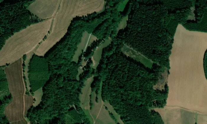 Kalský mlýn – letecký pohled